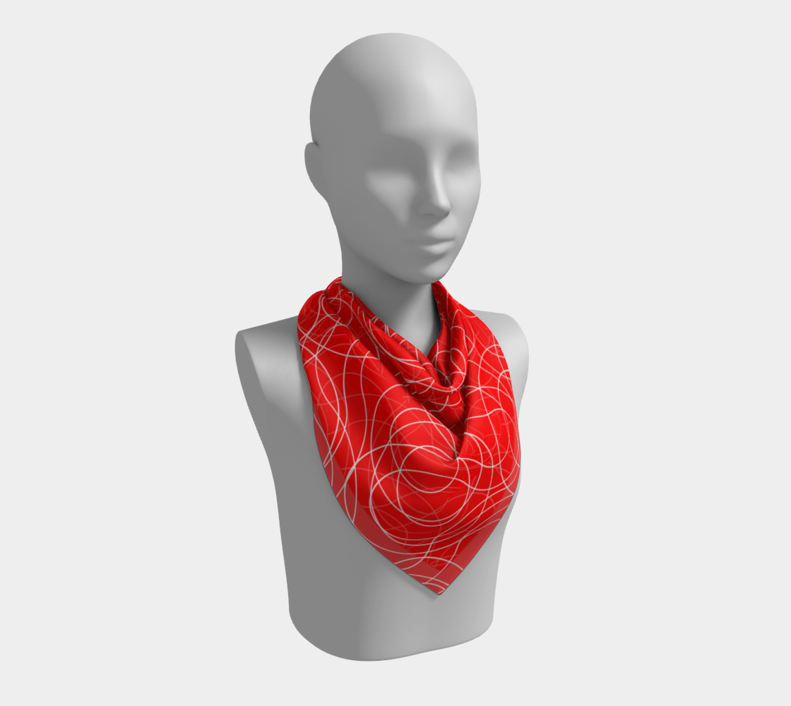 Red with white lines. Scarf