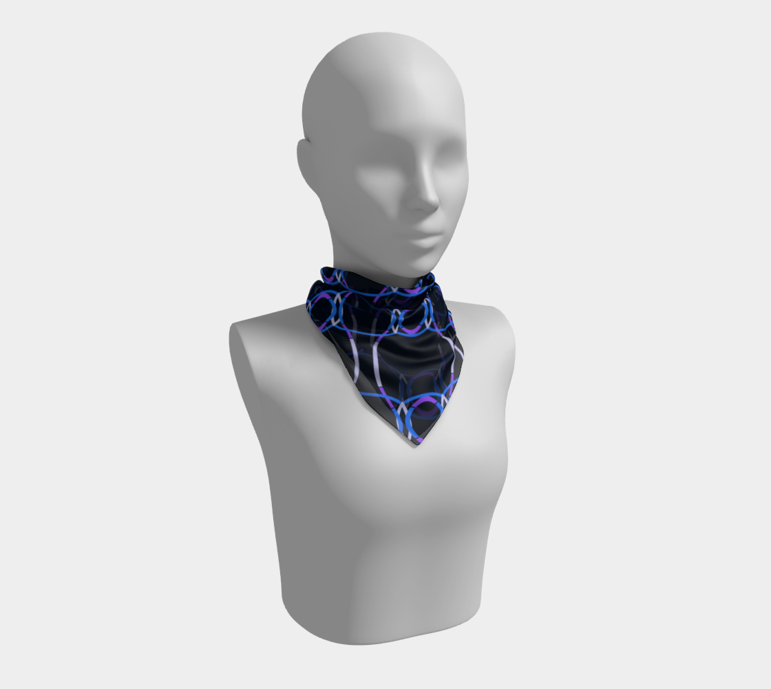 Colorful mosaic. Blue chains. Scarf