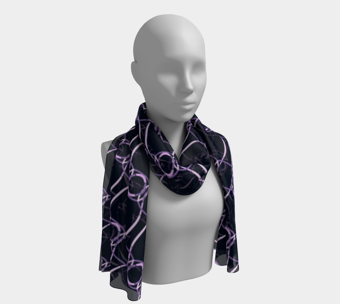 Colorful chains. Violet Long Scarf - Exclusive design by Art Mania!