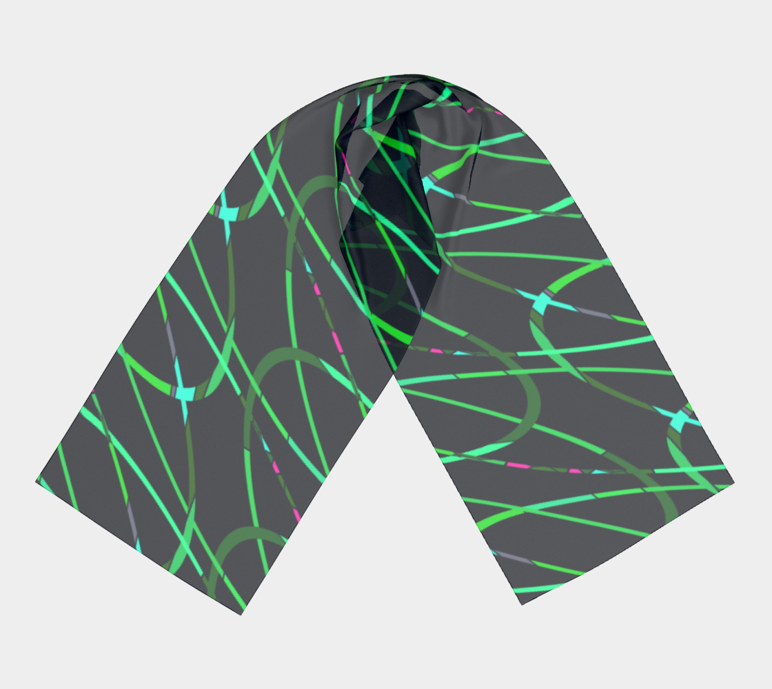 Colorful lines. Green Long Scarf - Exclusive design by Art Mania!