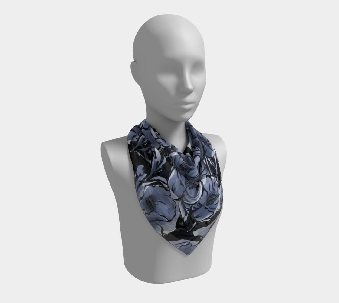 Indigo flowers. Scarf