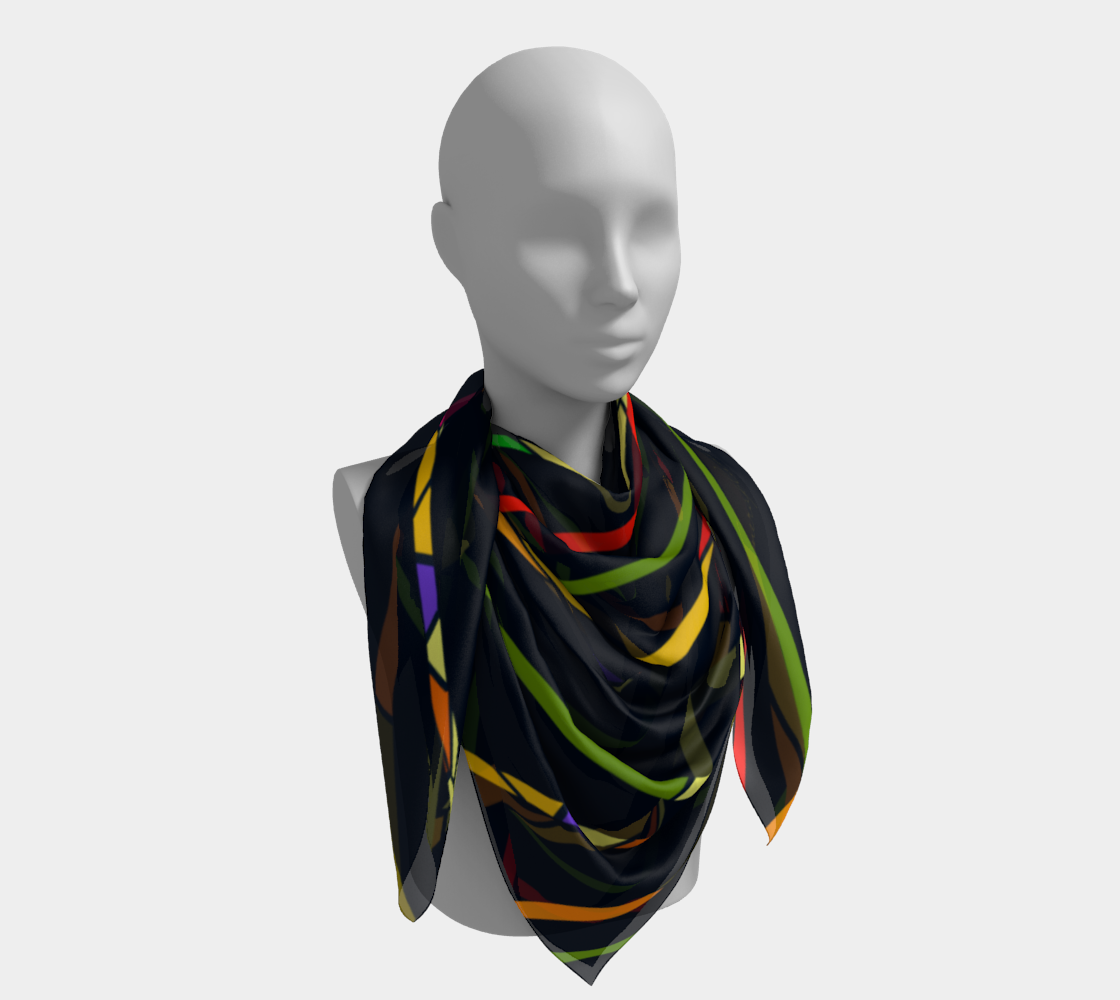 Colorful mosaic. Yellow lines. Scarf