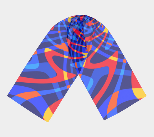 Tropical fest. Blue Long Scarf - Exclusive design by Art Mania!