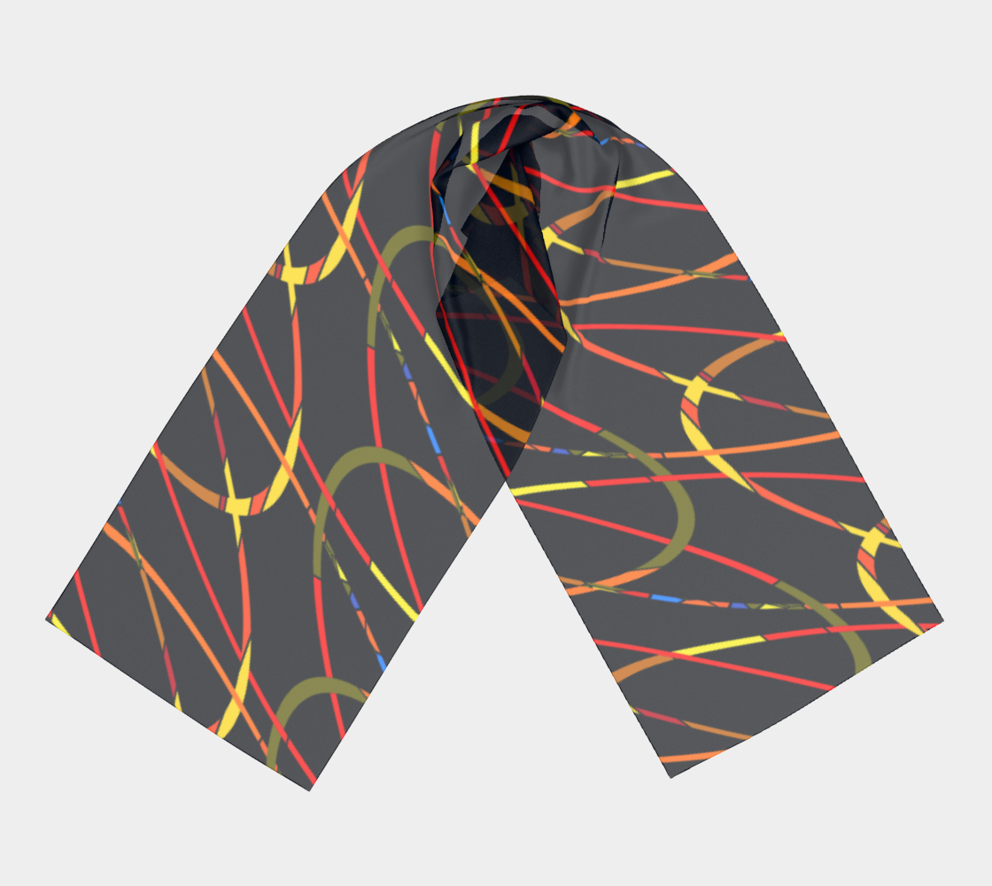 Colorful lines. Orange Long Scarf - Exclusive design by Art Mania!