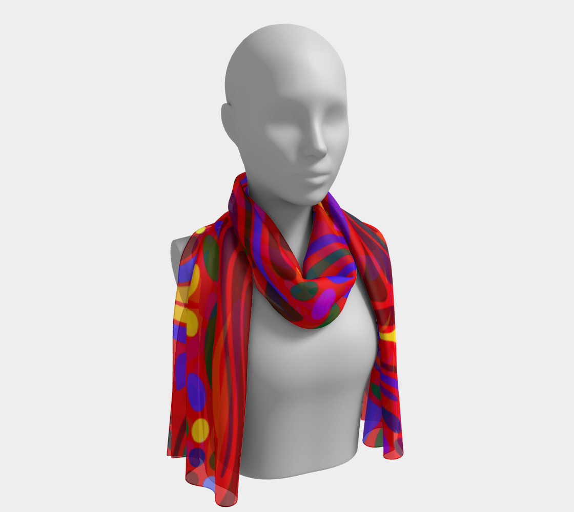 Happy summer. Red Long Scarf - Exclusive design by Art Mania!