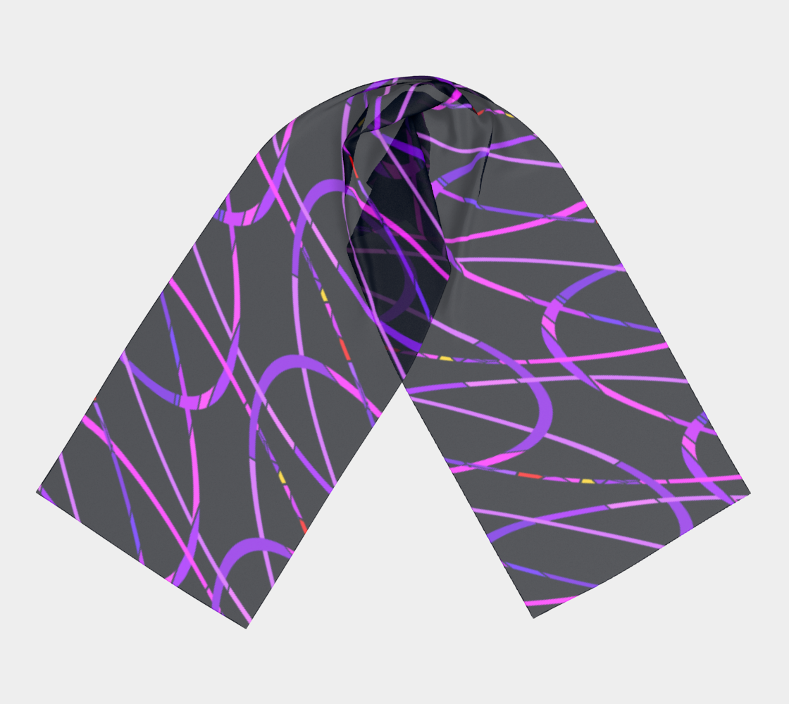 Colorful lines. Violet Long Scarf - Exclusive design by Art Mania!