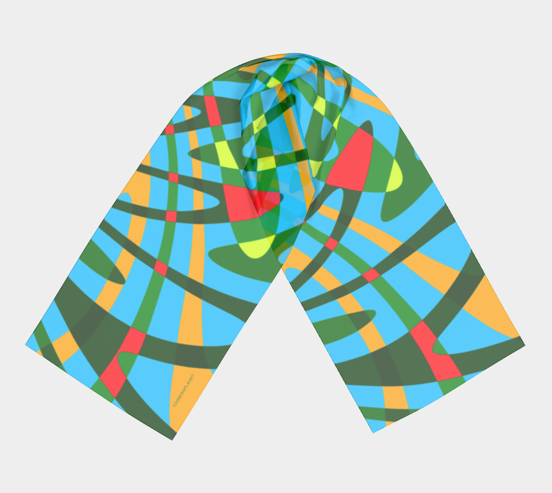 Tropical fest. Turquoise Long Scarf - Exclusive design by Art Mania!