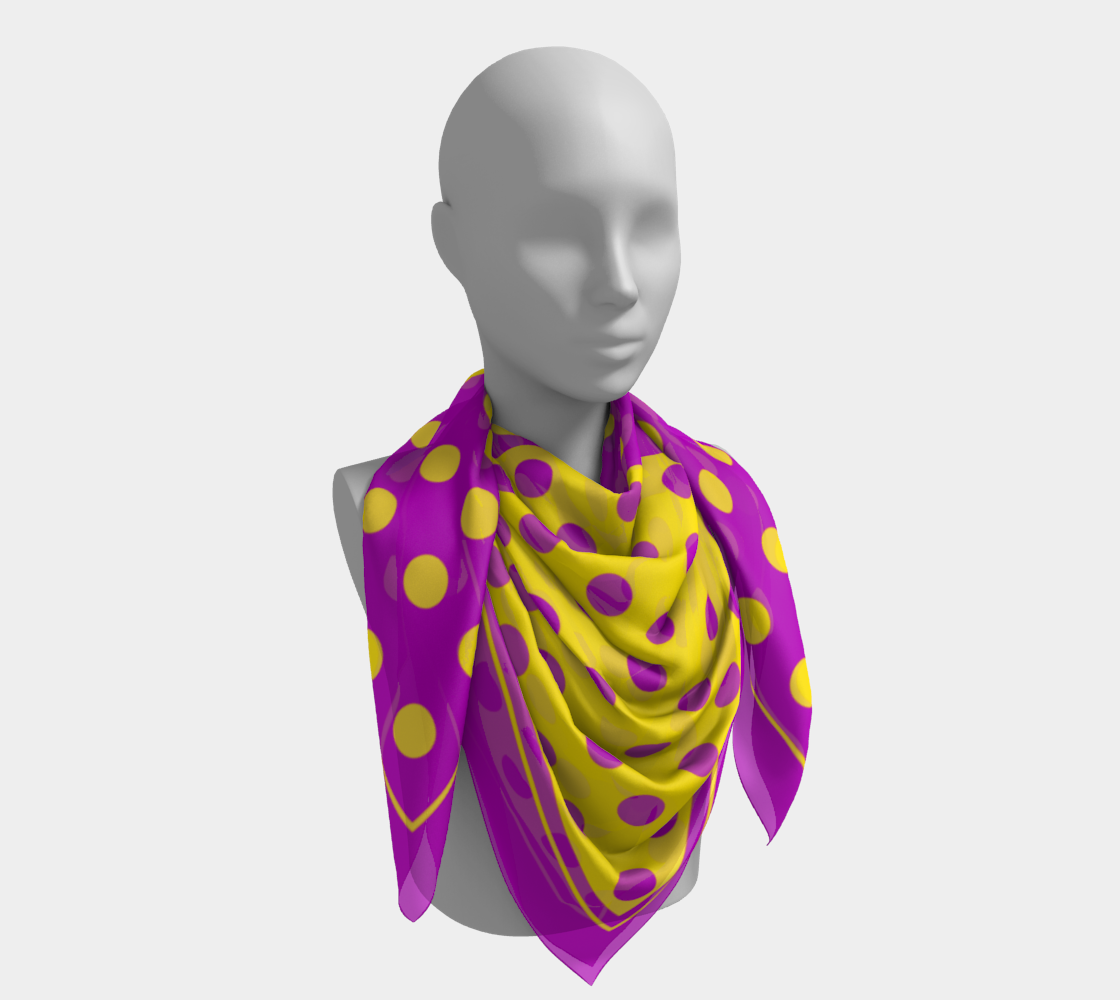 Dots. Yellow with Violet Scarf