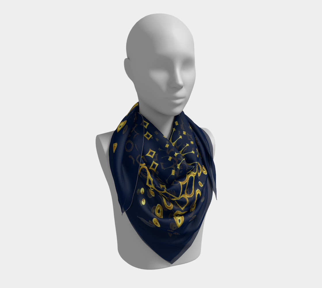 Deep Blue Abstract Scarf