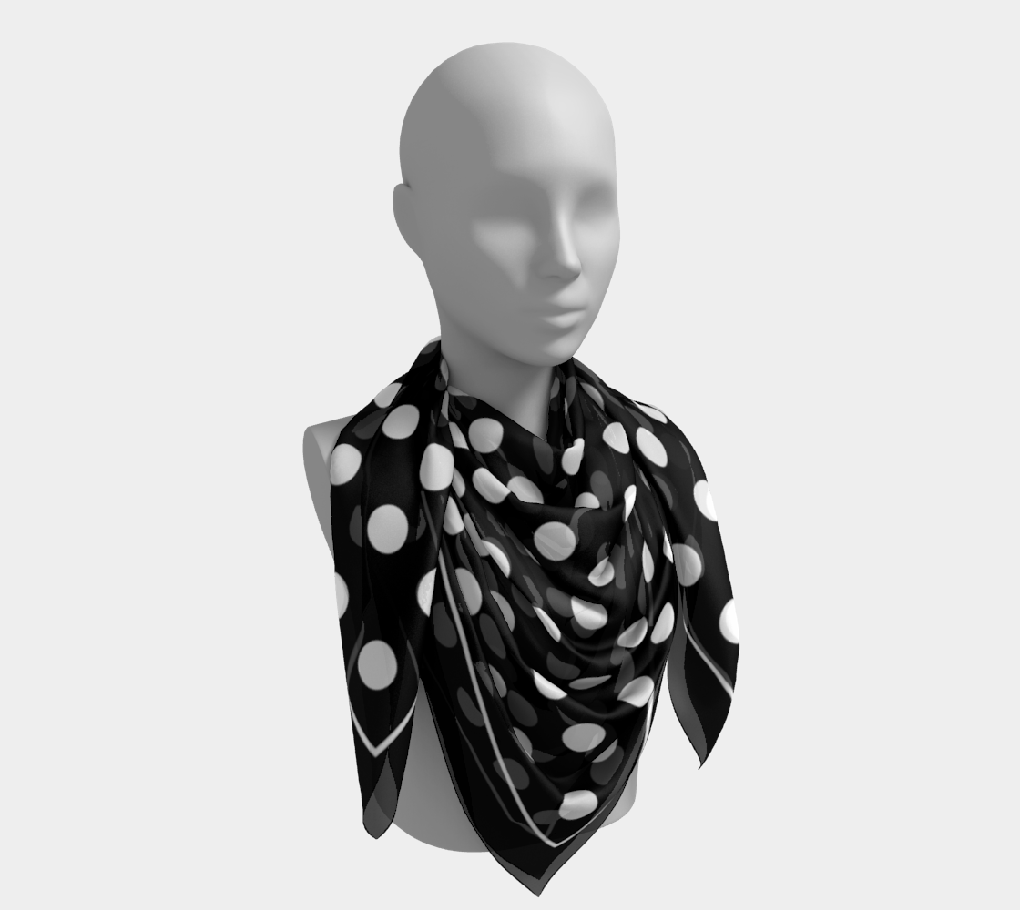 Black with white dots. Scarf