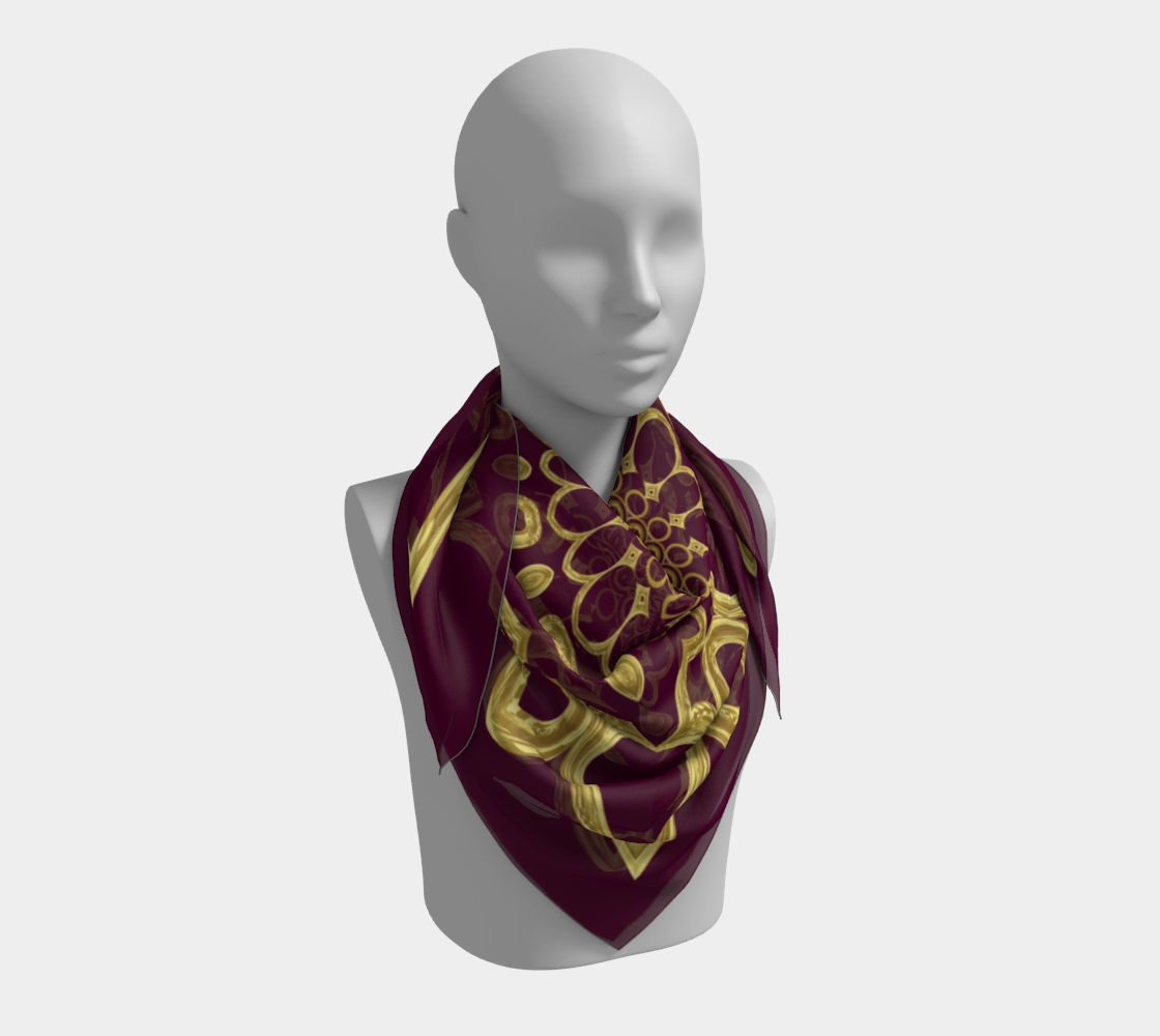 Abstract yellow pattern. Bordo Scarf