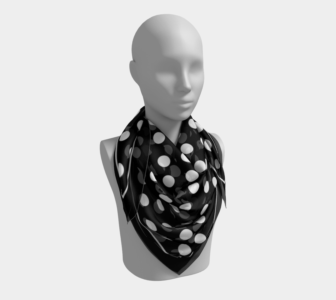 Black with white dots. Scarf