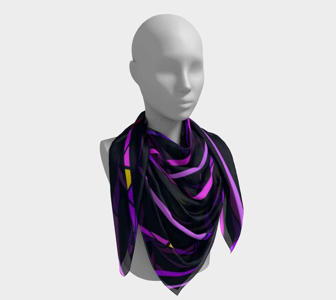 Colorful mosaic. Violet lines. Scarf