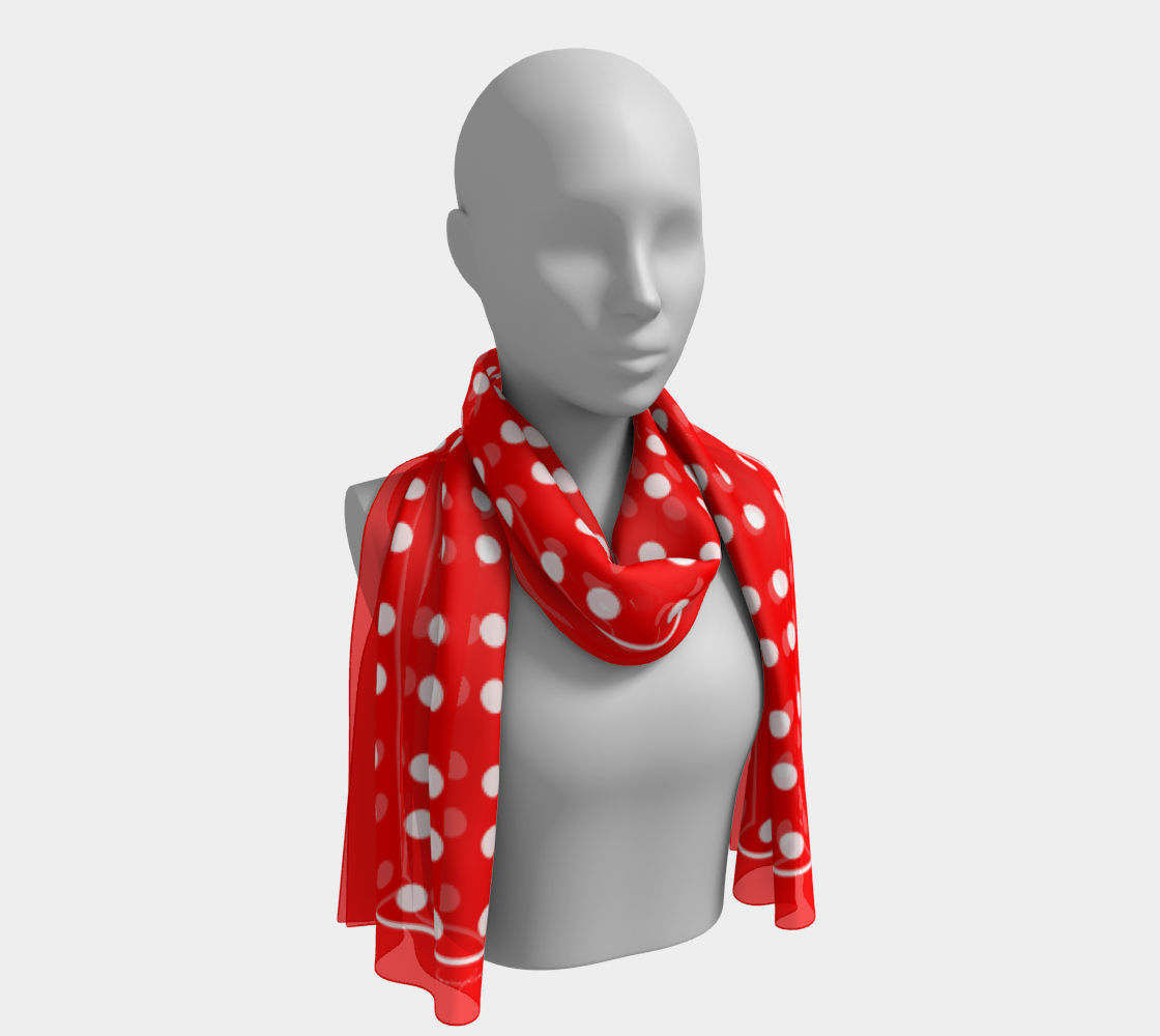 Circles. Red Long Scarf - Exclusive design by Art Mania!