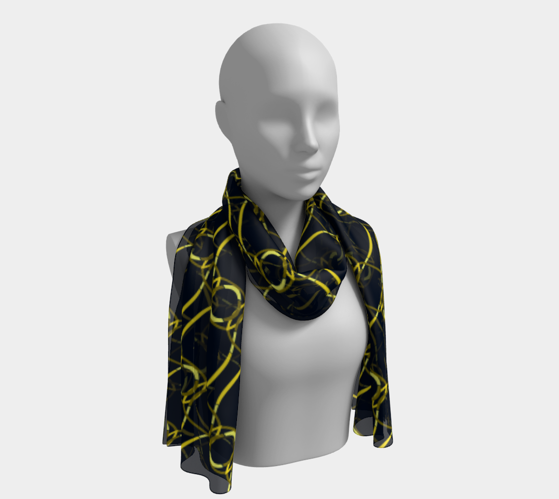 Colorful chains. Olive Long Scarf - Exclusive design by Art Mania!