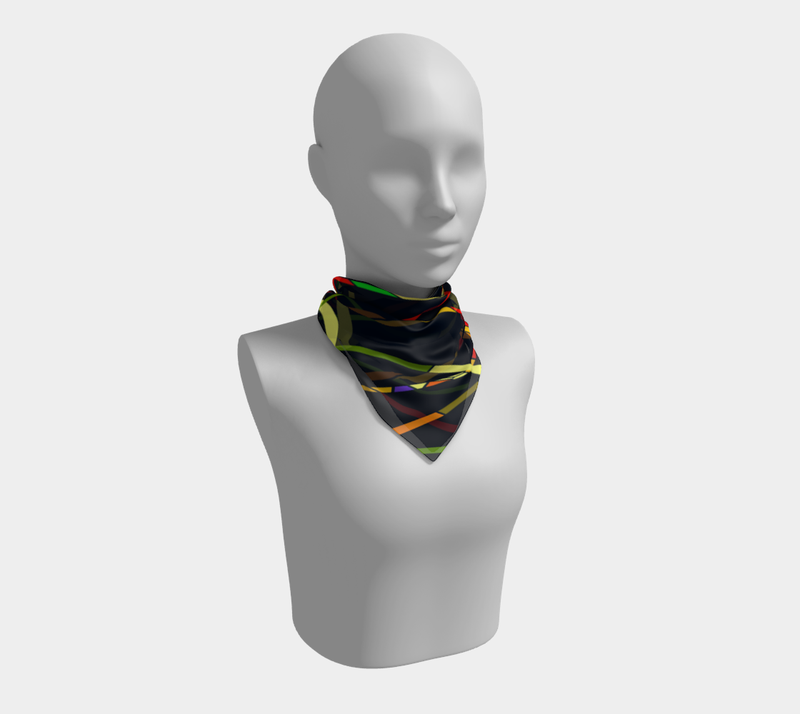 Colorful mosaic. Yellow lines. Scarf