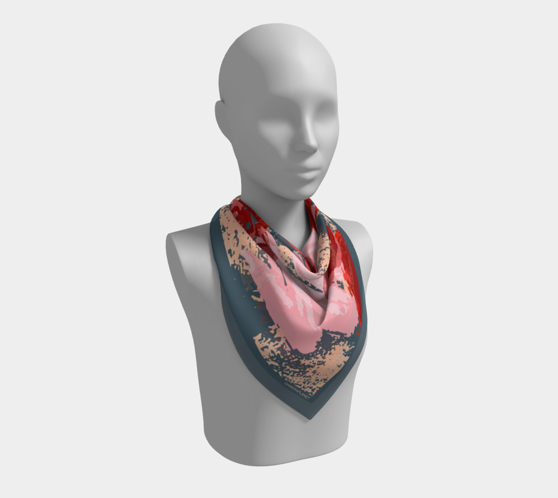 Red Roses. Square Scarf