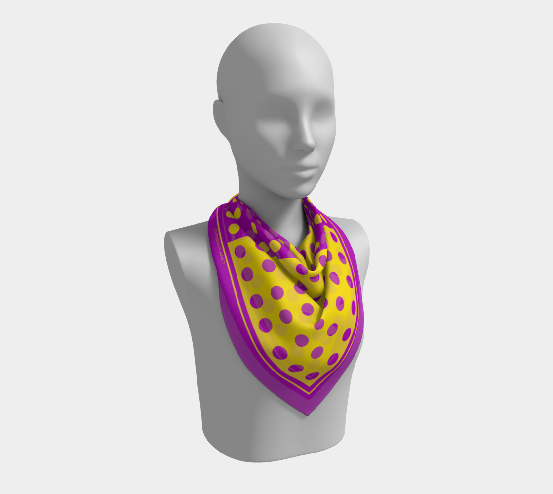 Dots. Yellow with Violet Scarf