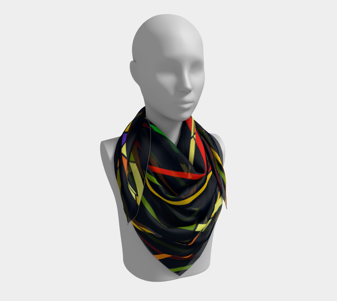 Colorful mosaic. Yellow lines. Scarf