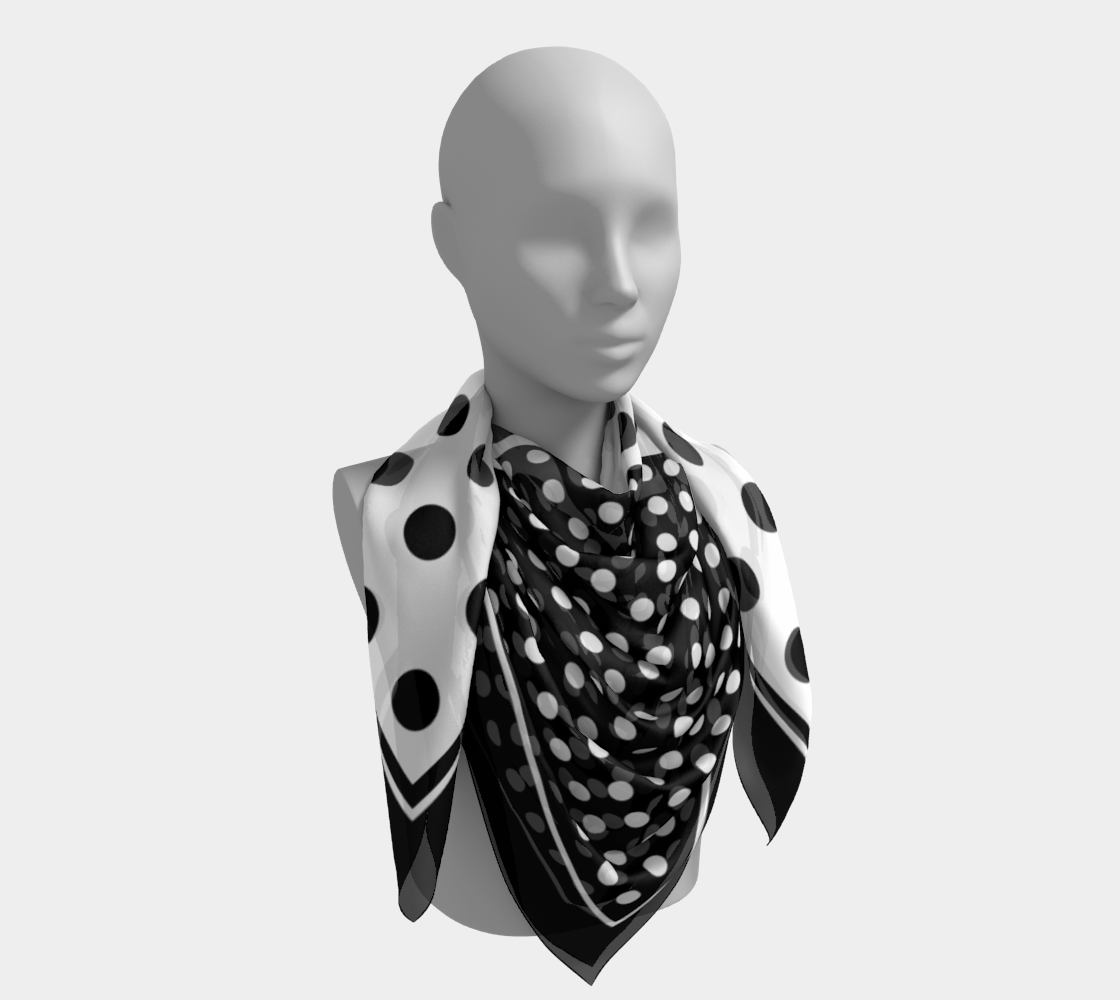 Dots. Black and White Scarf