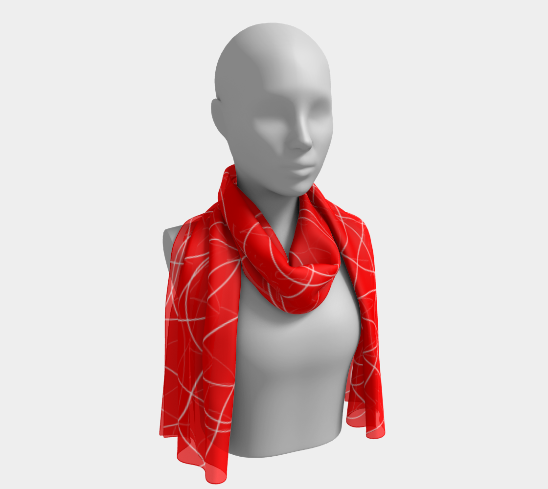 Funny geometry. Red Long Scarf - Exclusive design by Art Mania!