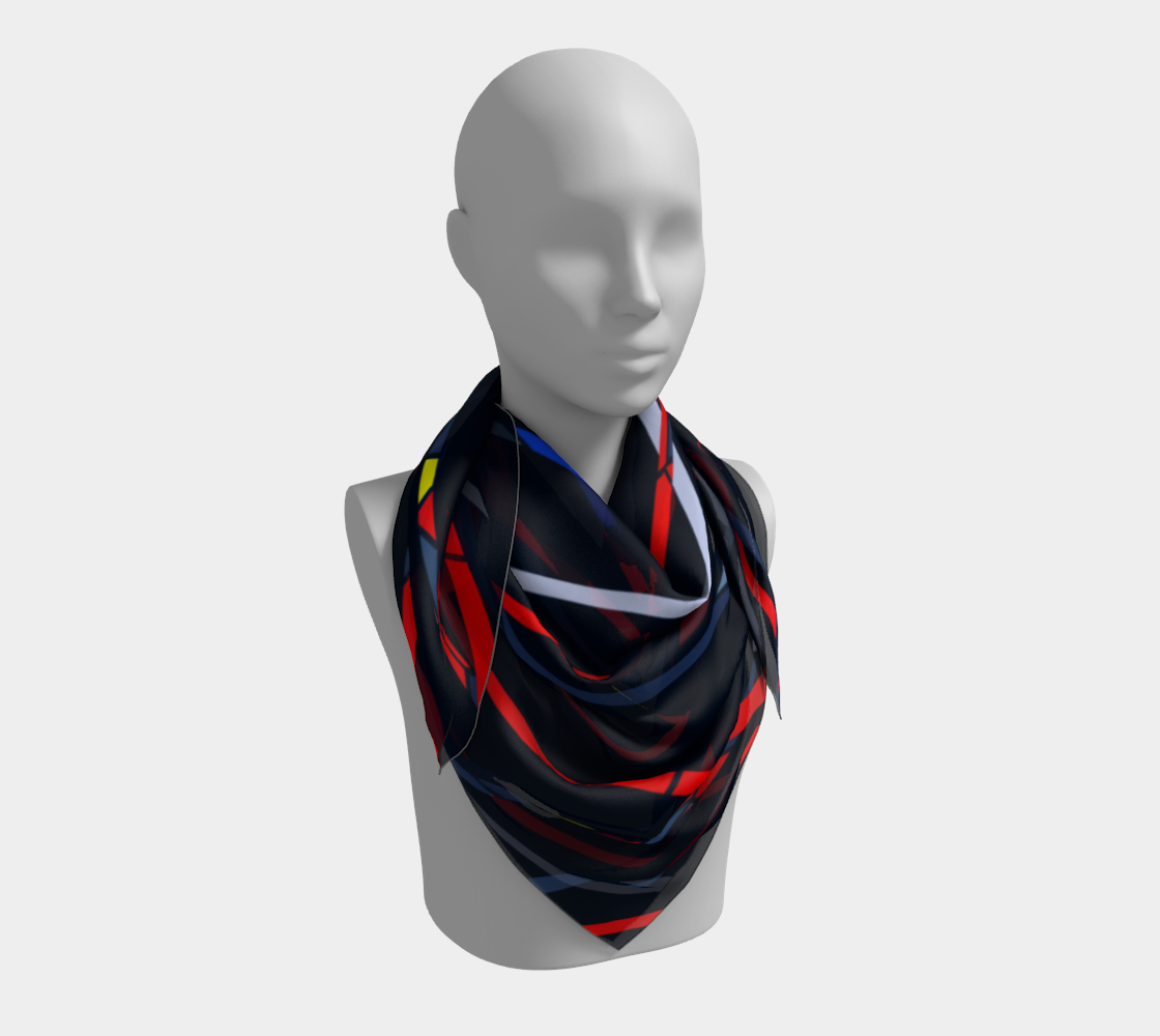 Colorful mosaic. Red lines. Scarf