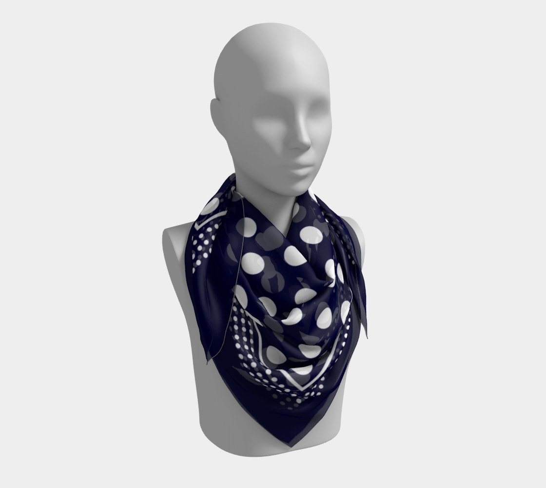 Dots. Deep Blue Scarf