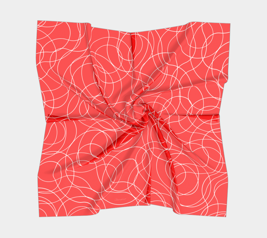 Red with white lines. Scarf