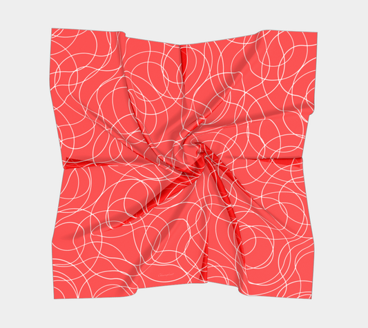 Red with white lines. Scarf