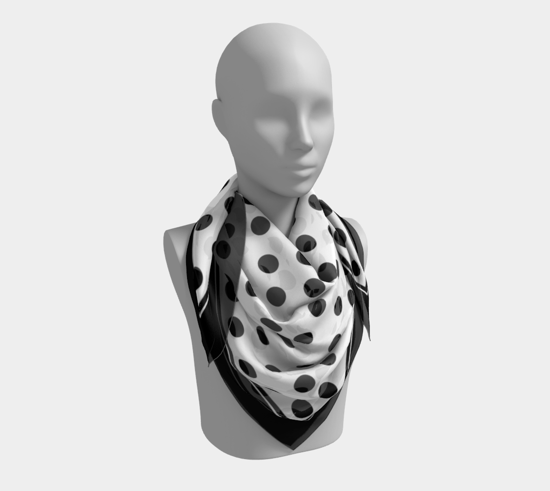 White with black dots. Scarf