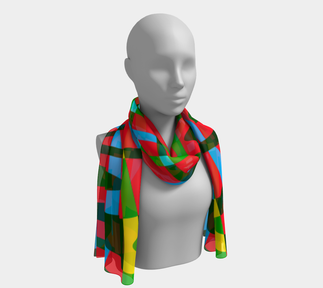 Tropical fest. Red Long Scarf - Exclusive design by Art Mania!