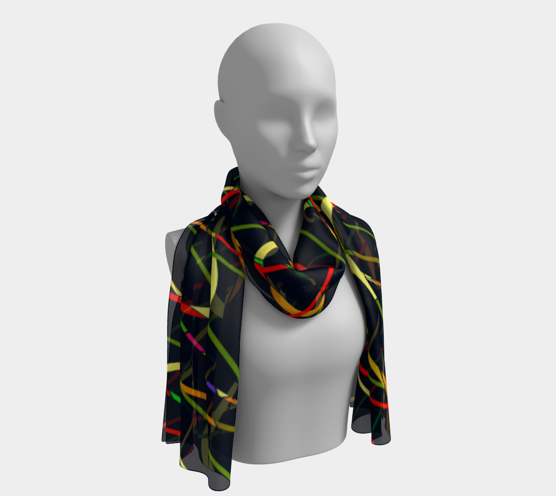 Colorful lines. Yellow Long Scarf - Exclusive design by Art Mania!