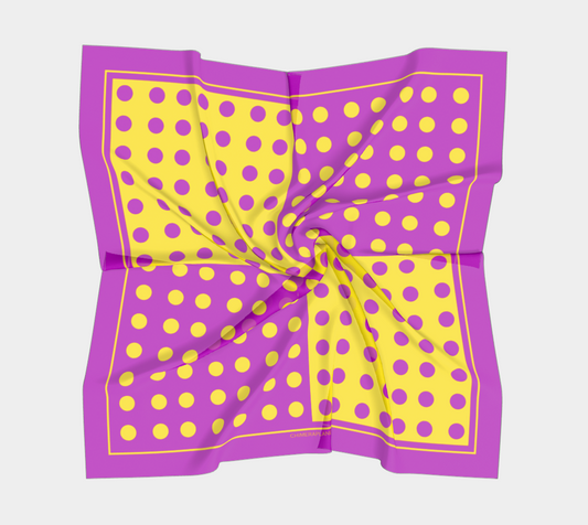 Dots. Yellow with Violet Scarf