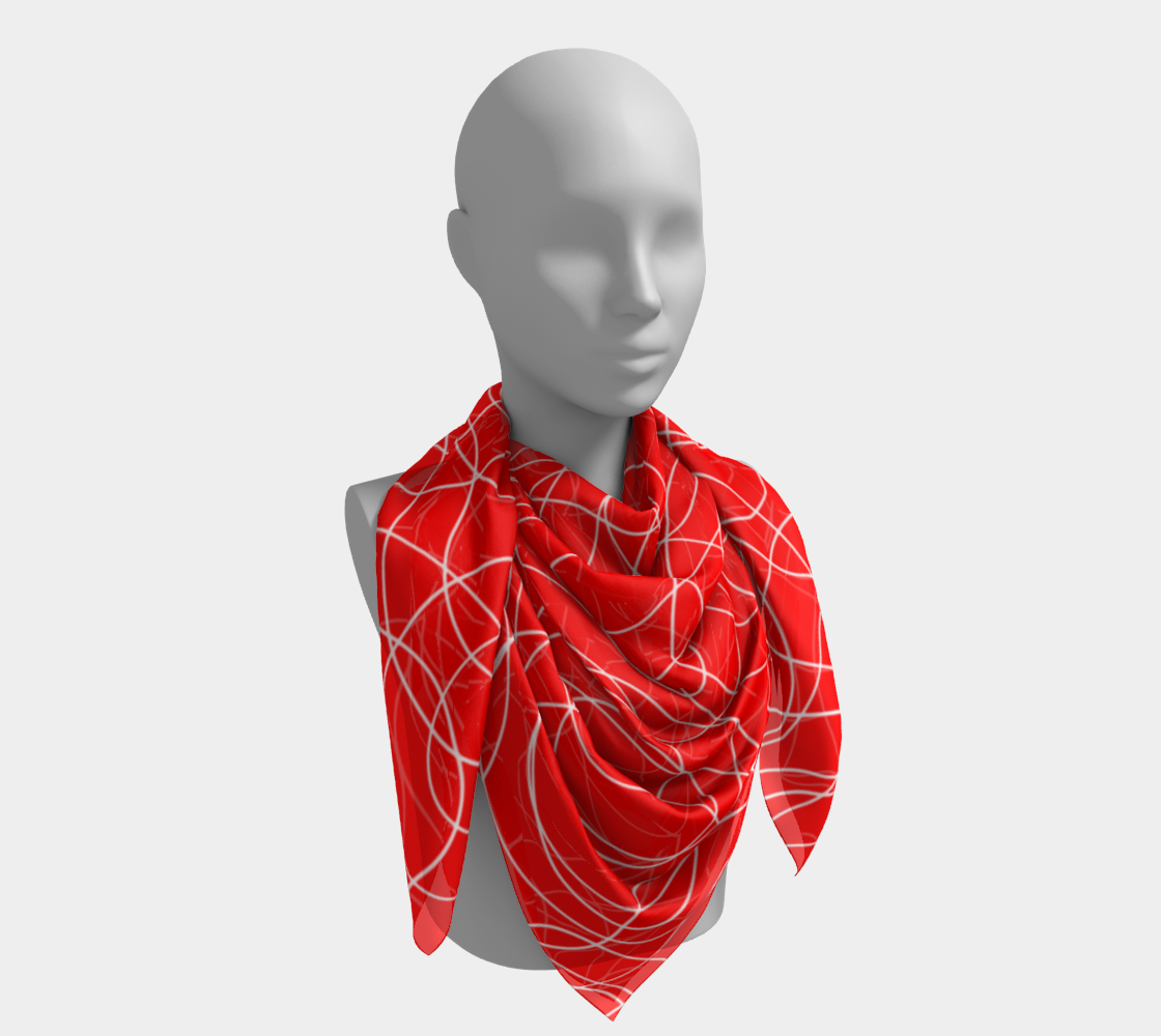 Red with white lines. Scarf