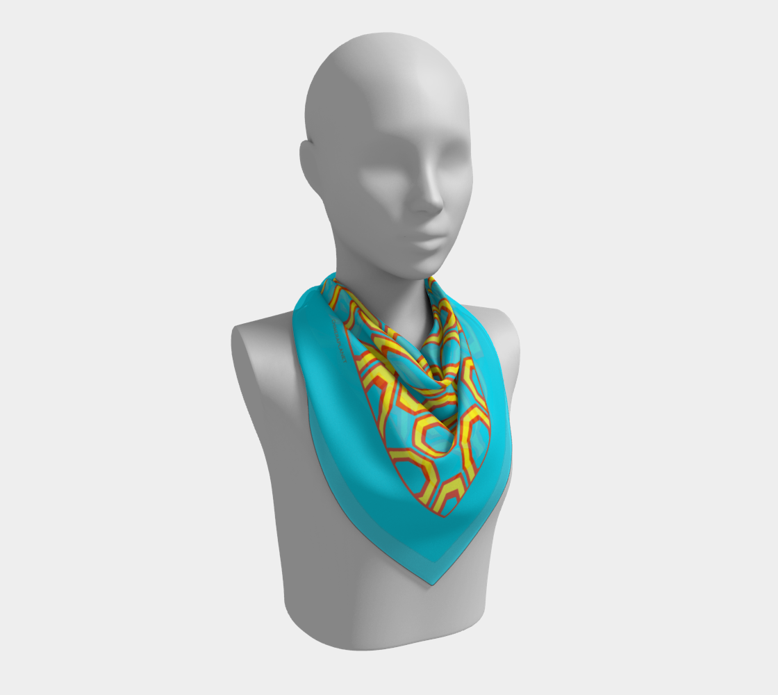 Colorful rings. Turquoise Scarf