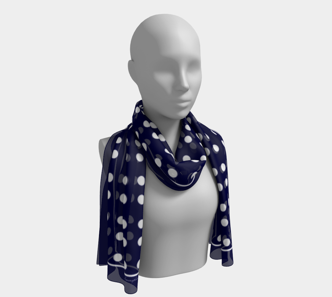 Circles. Deep Blue Long Scarf - Exclusive design by Art Mania!