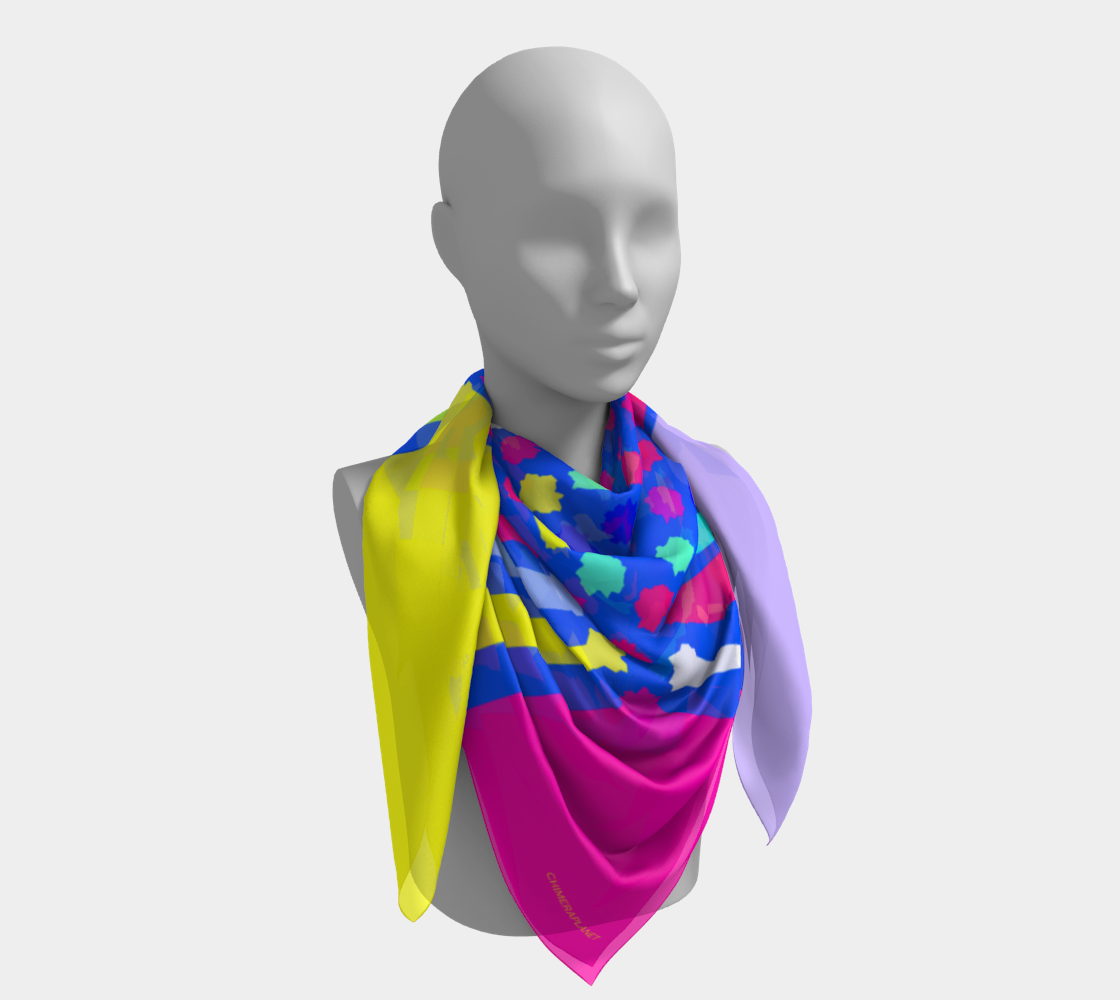 Funny colors. Pink/blue/yellow. Scarf