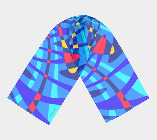 Tropical fest. Light Blue Long Scarf - Exclusive design by Art Mania!