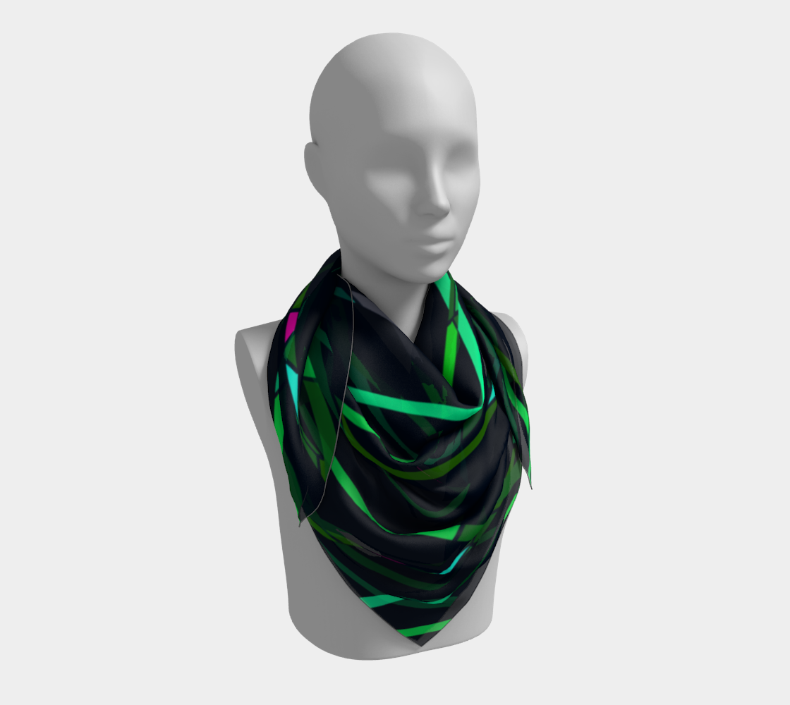 Colorful mosaic. Green lines. Scarf