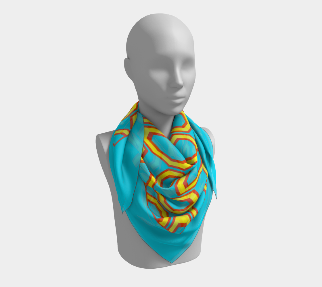 Colorful rings. Turquoise Scarf