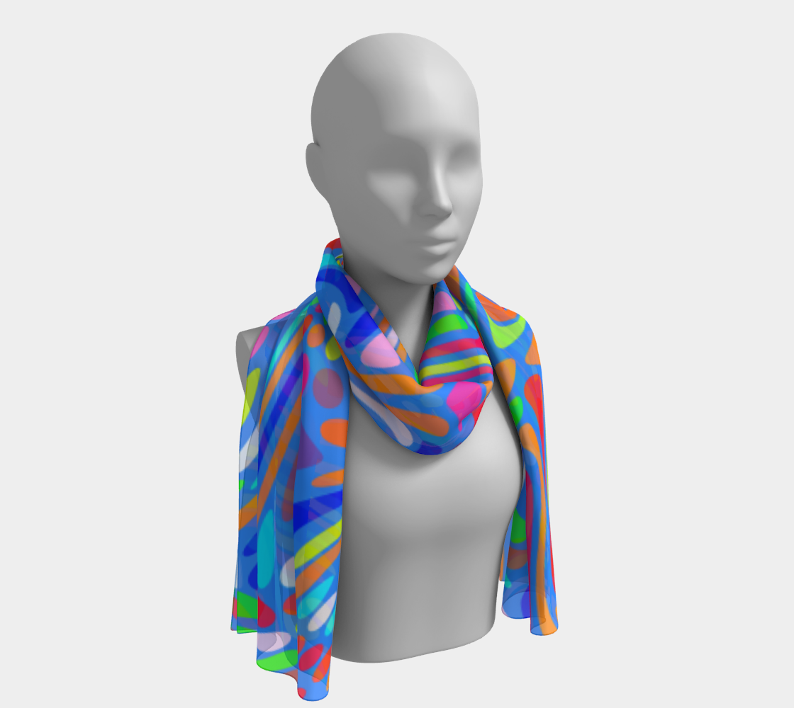 Happy summer. Blue Long Scarf - Exclusive design by Art Mania!