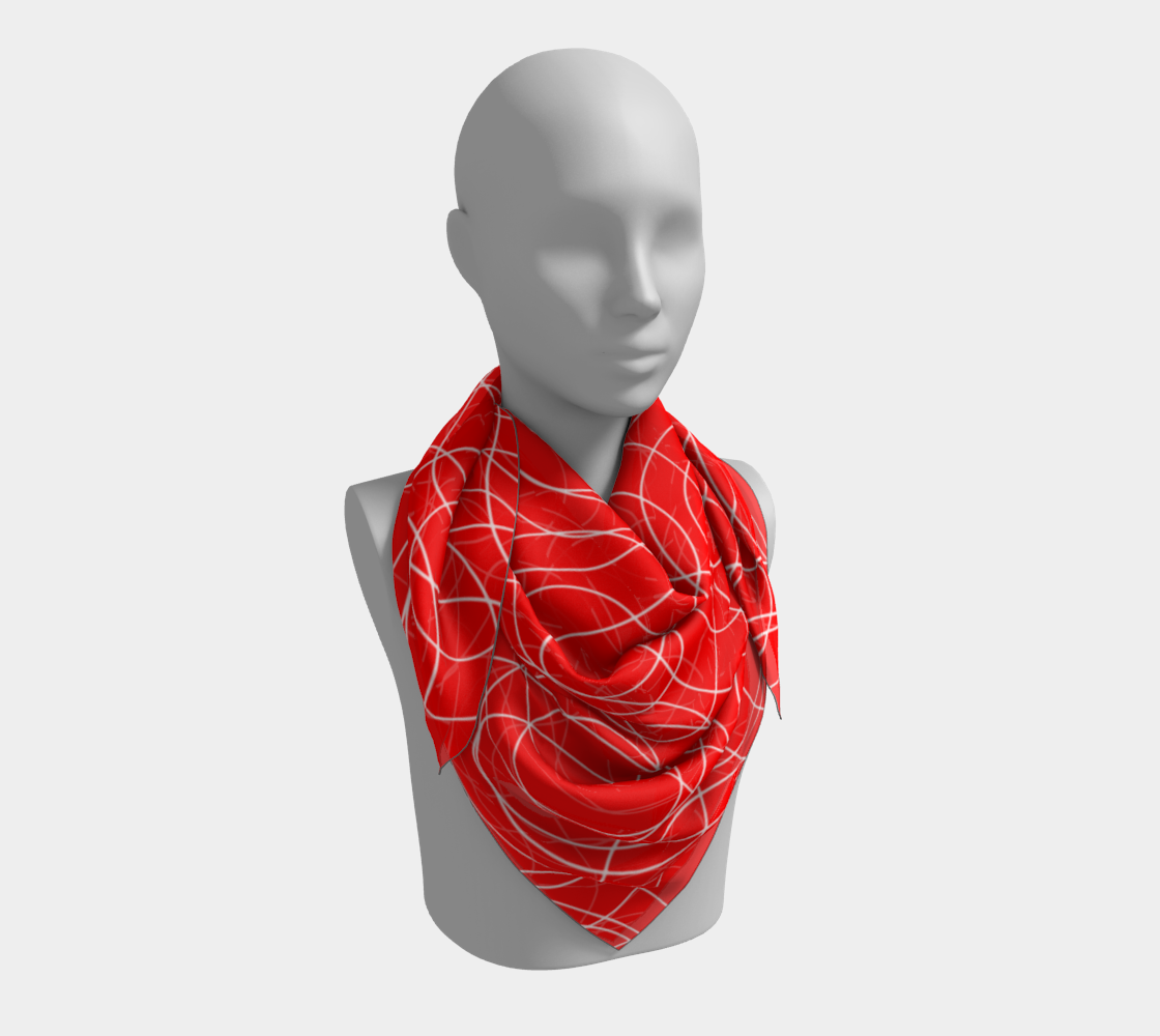 Red with white lines. Scarf