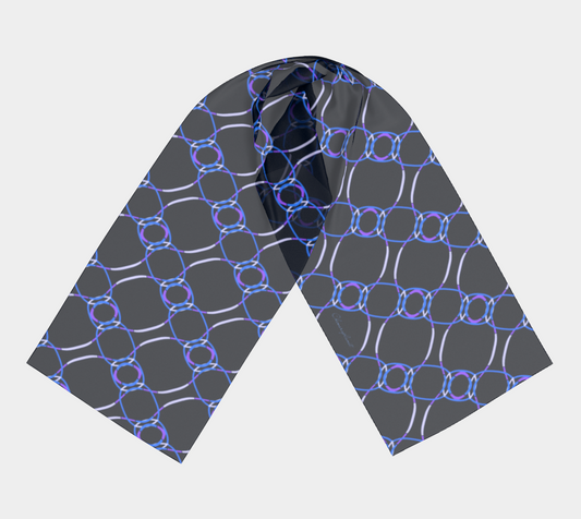 Colorful chains. Blue Long Scarf - Exclusive design by Art Mania!