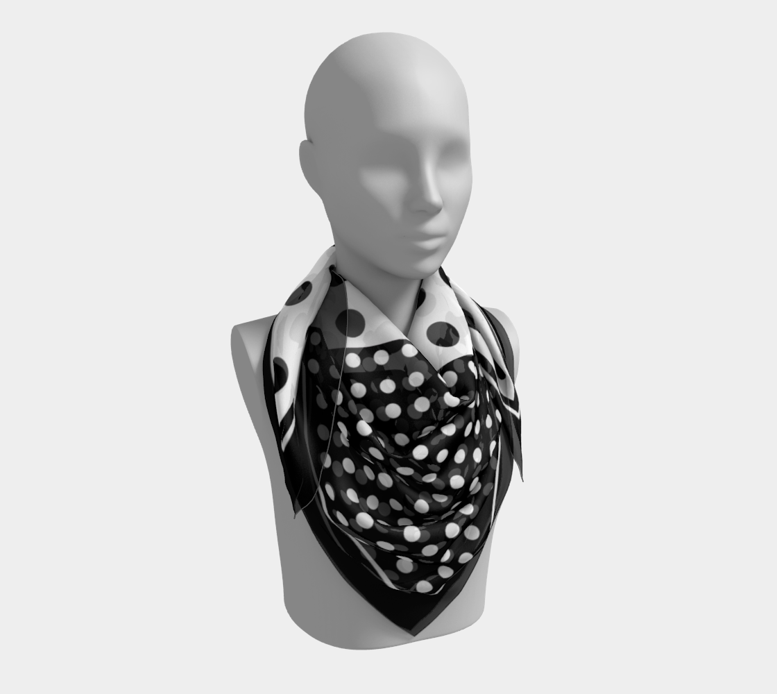 Dots. Black and White Scarf