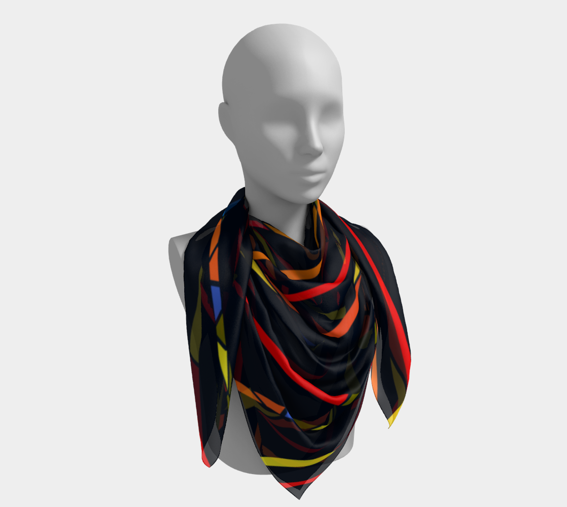 Colorful mosaic. Orange lines. Scarf