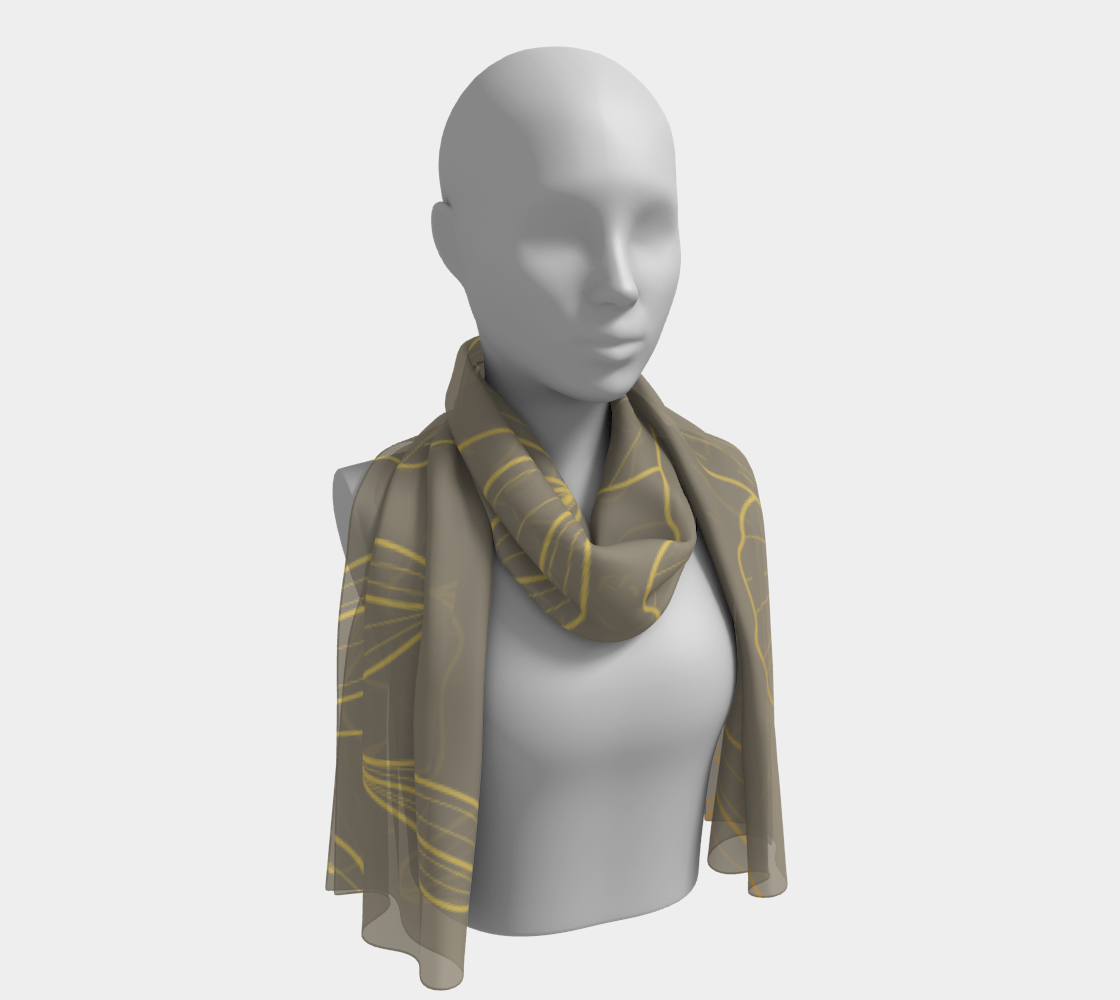 Golden flowers. Long Scarf