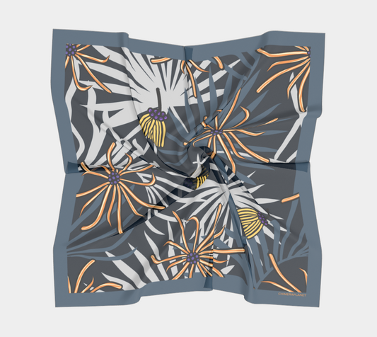 Golden flowers. Square Scarf