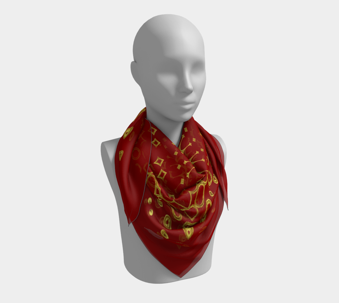 Red Abstract Scarf