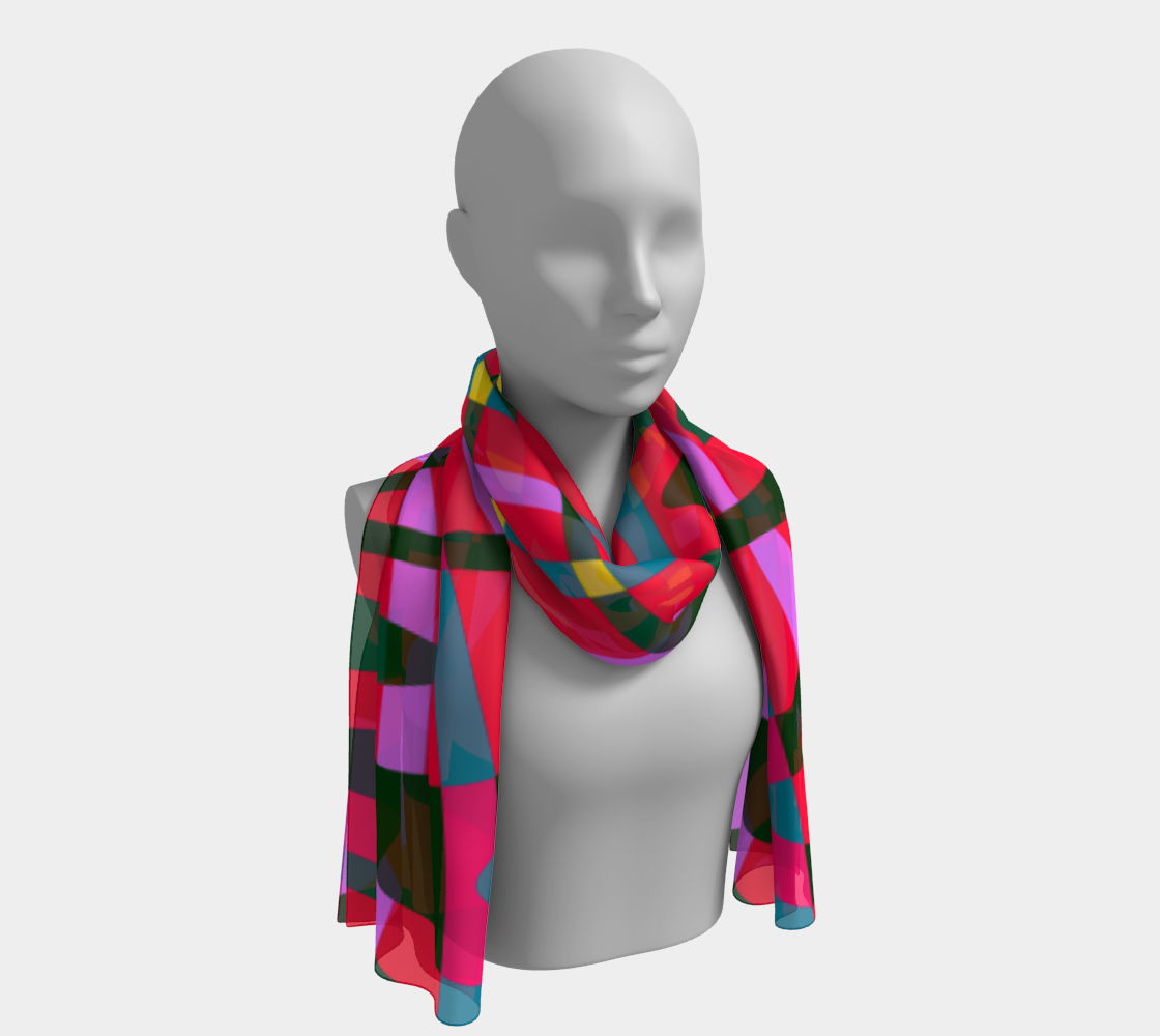 Tropical fest. Pink Long Scarf - Exclusive design by Art Mania!