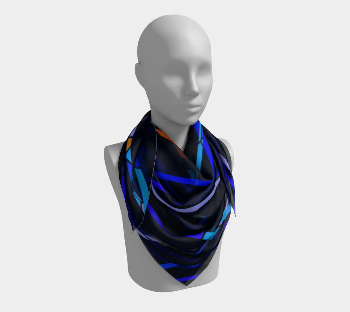 Colorful mosaic. Blue lines. Scarf